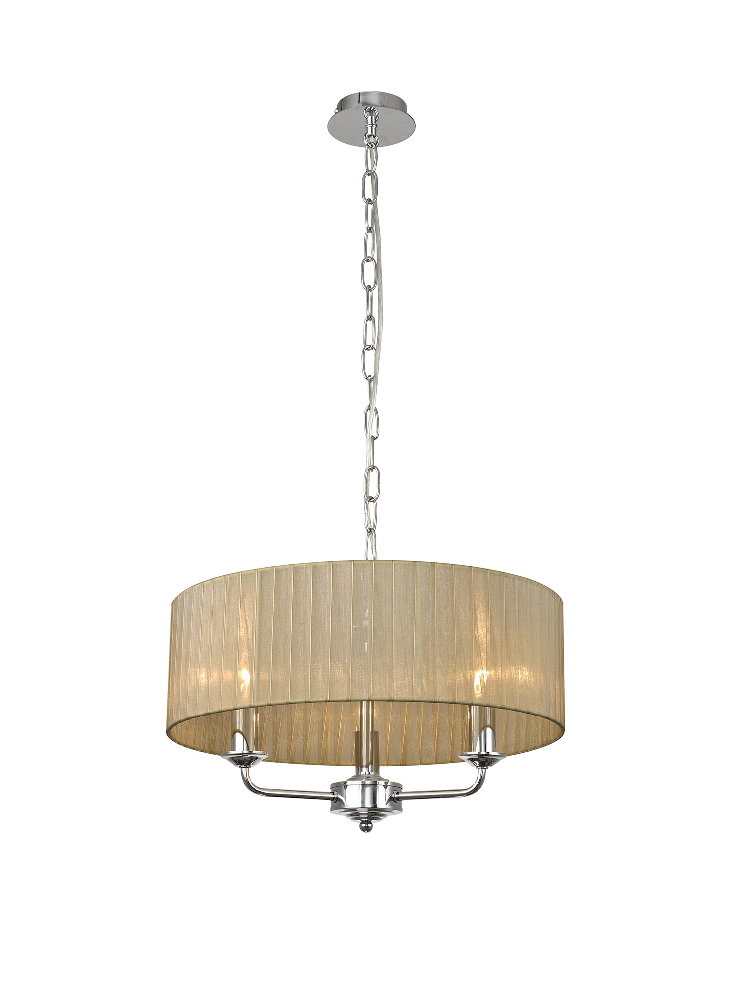 Banyan 45cm 3 Light Pendant Polished Chrome; Soft Bronze